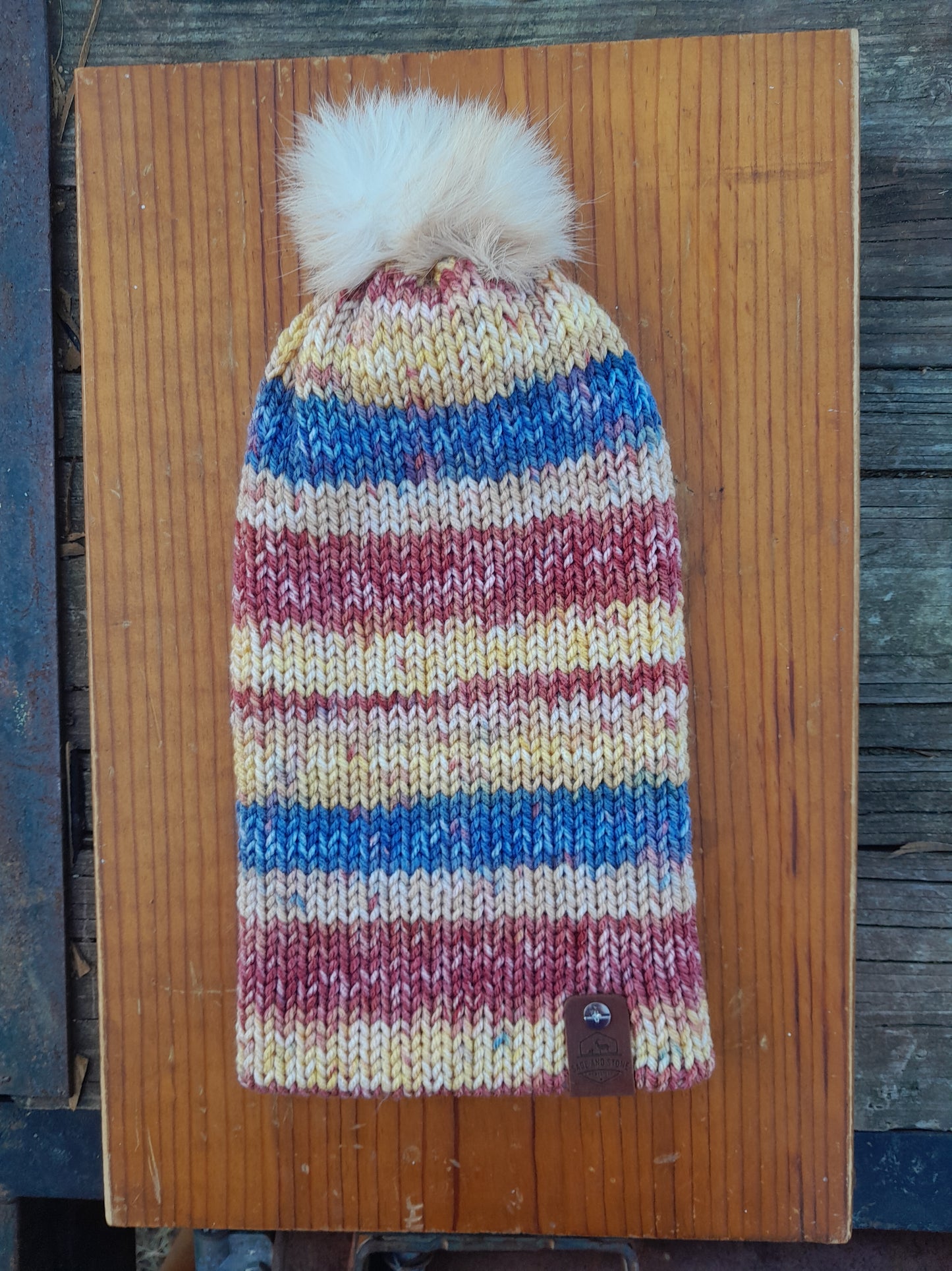 Genuine Rabbit Fur Pom-Pom Beanie (One Size Fits Most)