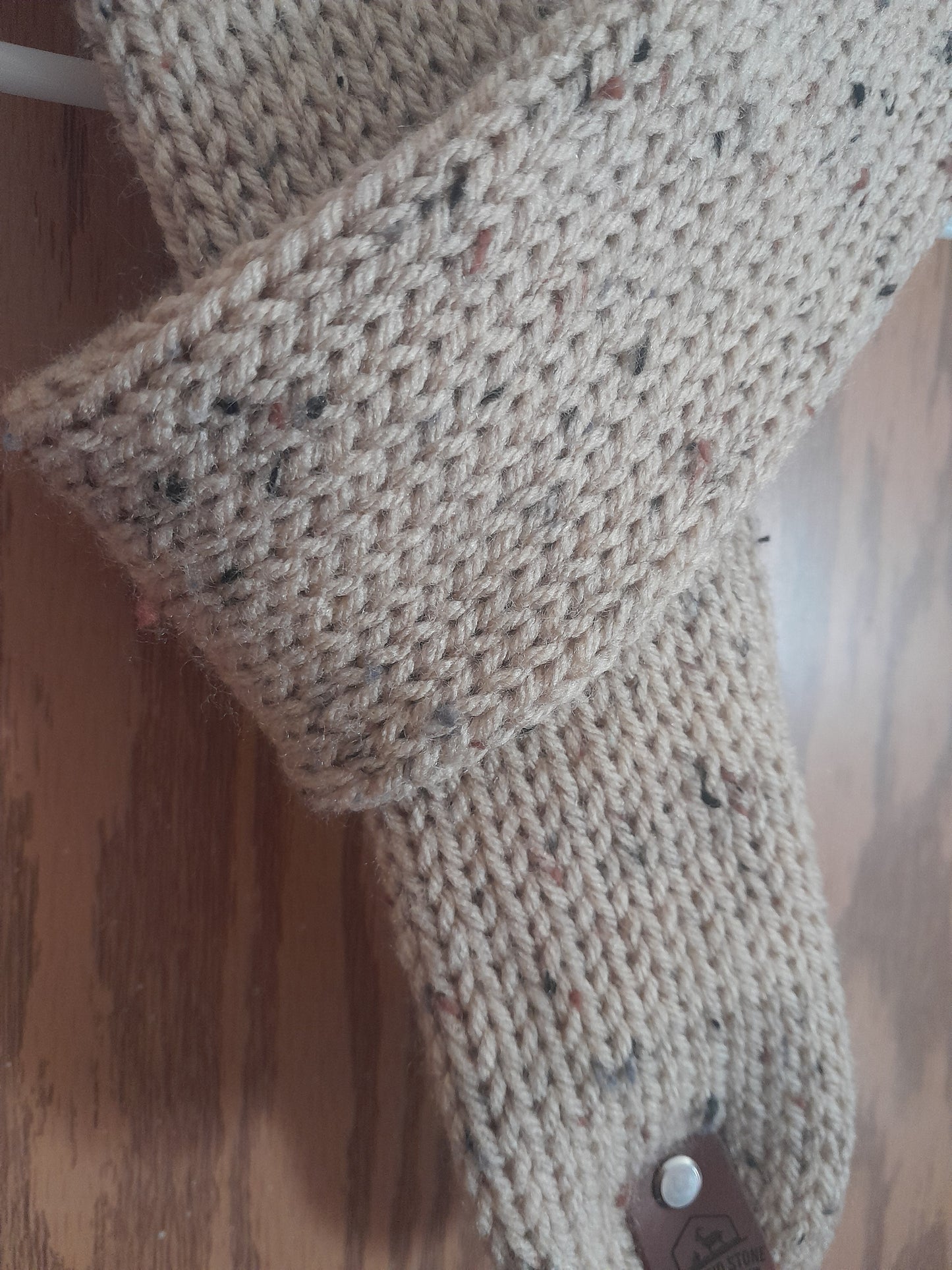 Hand-Crank Machine Knitted Narrow Scarf (60" length)