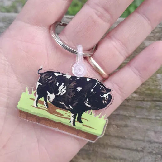 Chloe the Kunekune Pig Acrylic Keychain