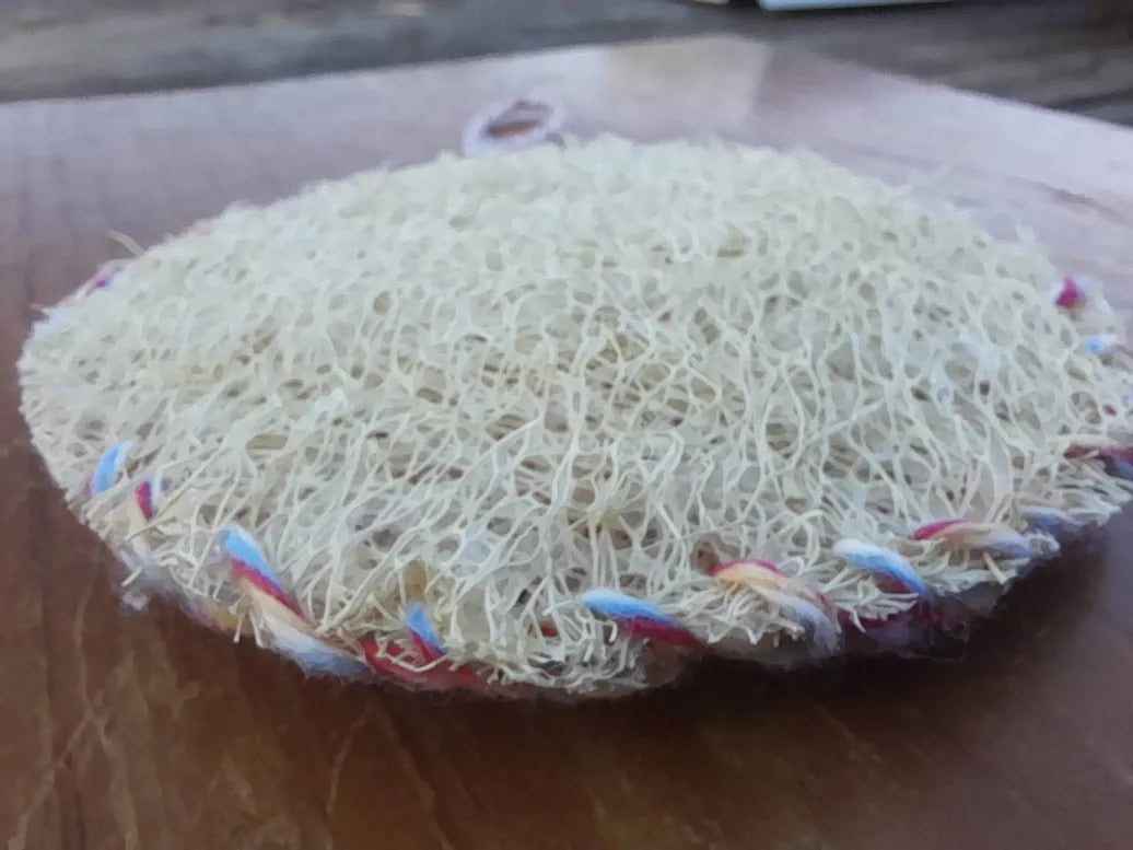 4" Luffa Scrubby, Crochet Backing