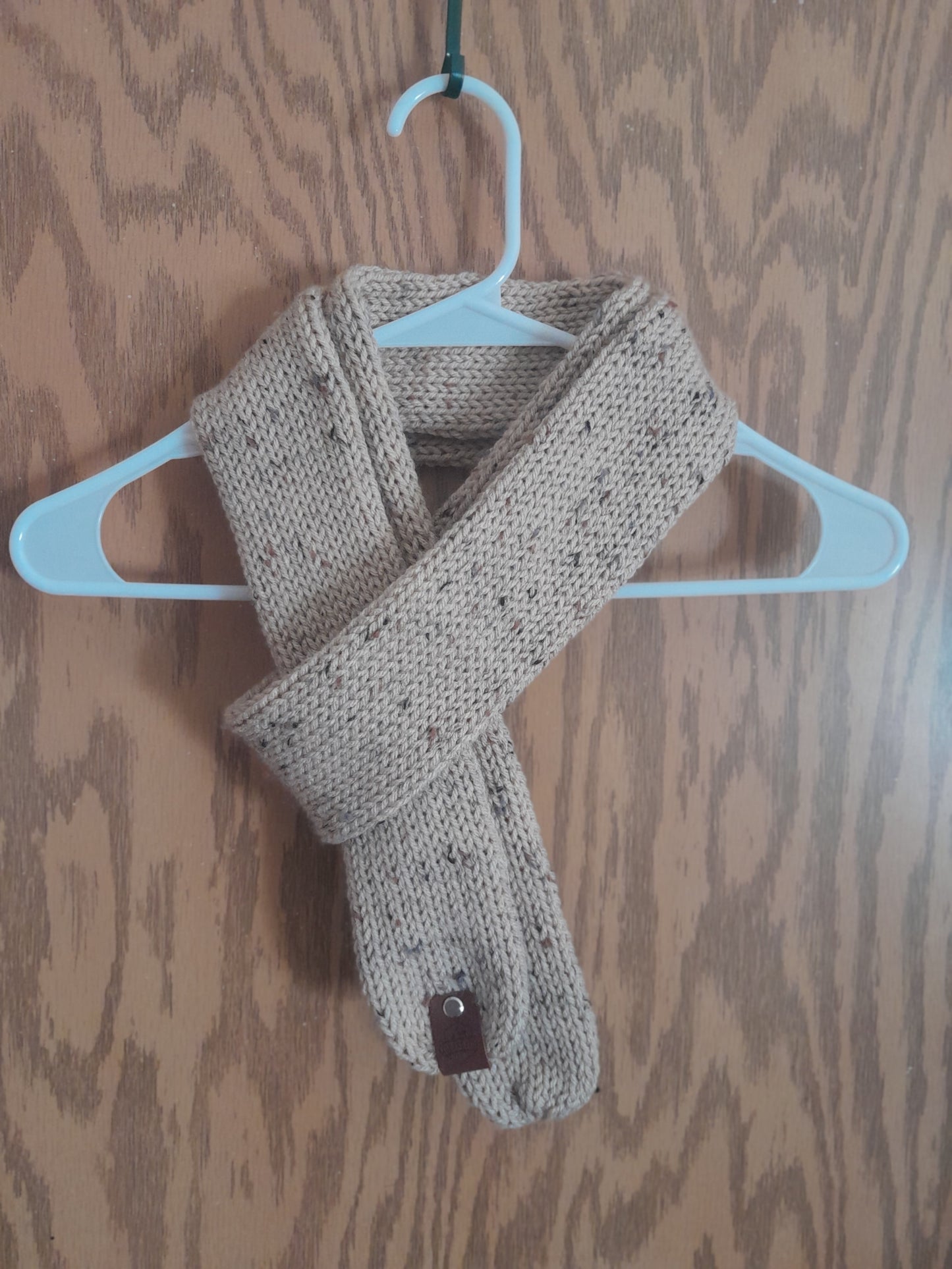 Hand-Crank Machine Knitted Narrow Scarf (60" length)