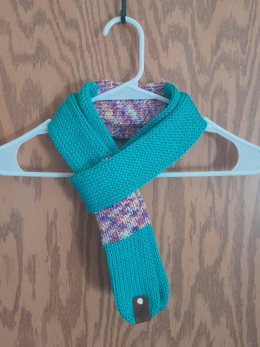 Hand-Crank Machine Knitted Narrow Scarf (60" length)