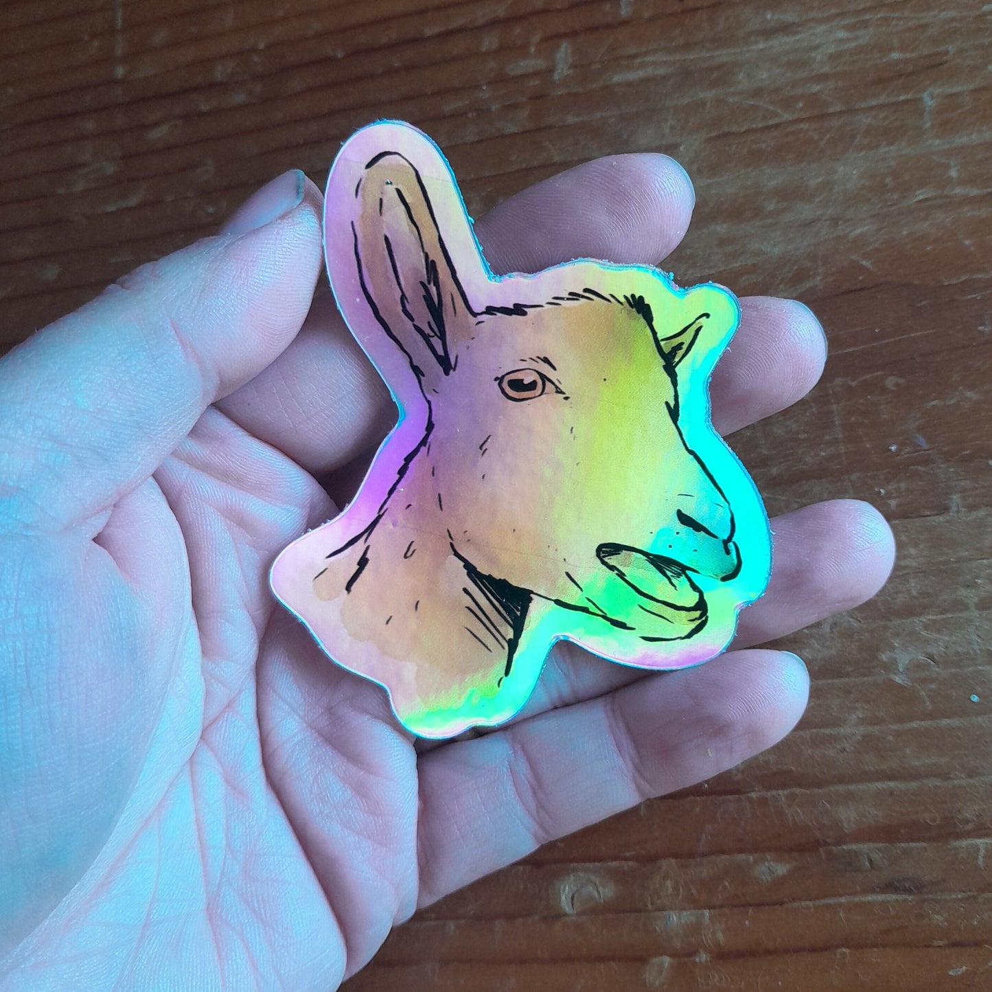 Holographic Nigerian Dwarf Goat Sticker "Winnie"