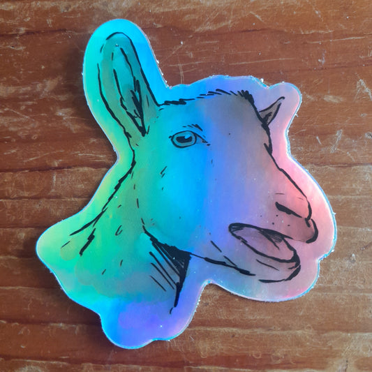 Holographic Nigerian Dwarf Goat Sticker "Winnie"