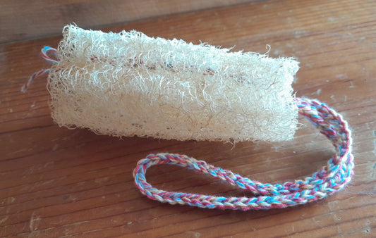 5-6" Unbleached Luffa on a String
