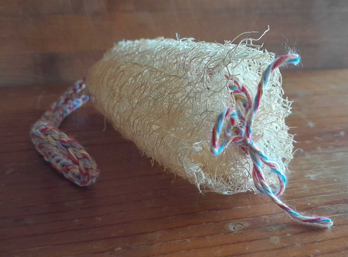 5-6" Unbleached Luffa on a String