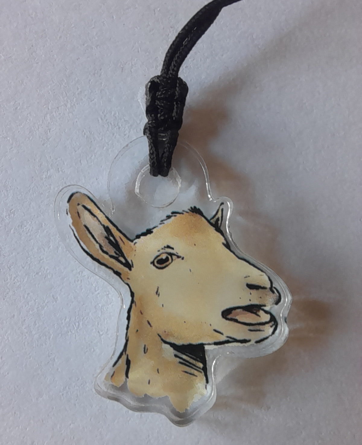 Acrylic Nigerian Dwarf Goat Zipper Pull : "Winnie"