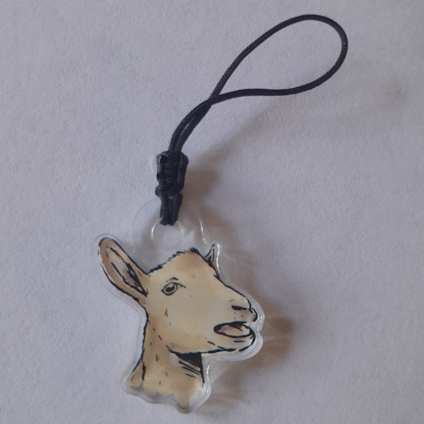 Acrylic Nigerian Dwarf Goat Zipper Pull : "Winnie"