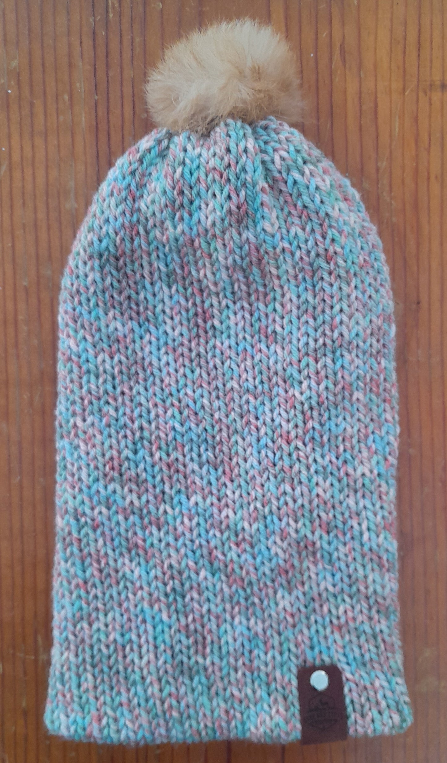 Genuine Rabbit Fur Pom-Pom Beanie (One Size Fits Most)