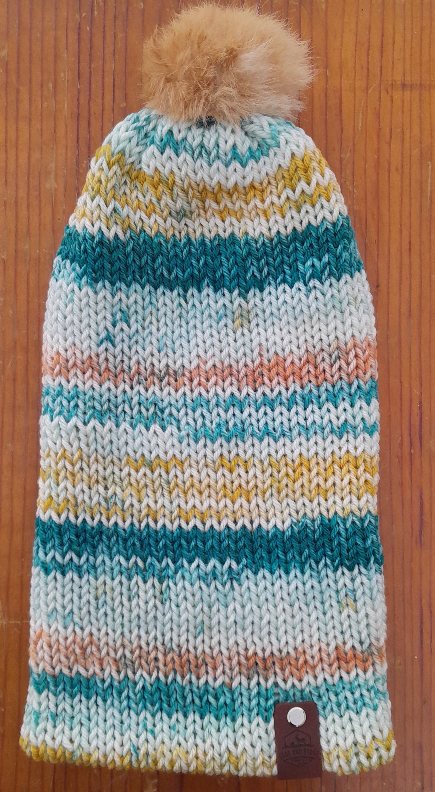 Genuine Rabbit Fur Pom-Pom Beanie (One Size Fits Most)