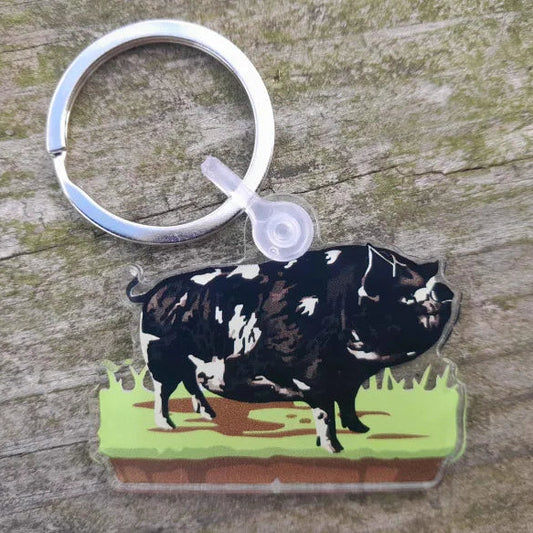 Chloe the Kunekune Pig Acrylic Keychain