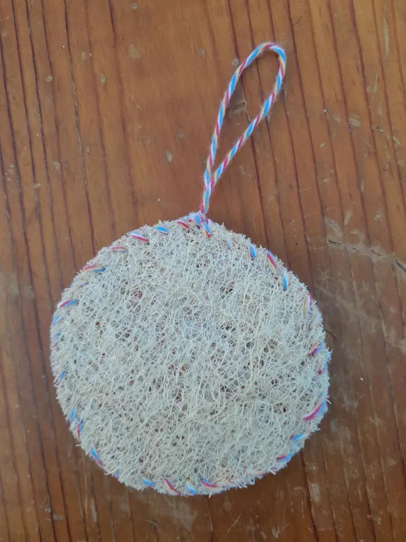 4" Luffa Scrubby, Crochet Backing