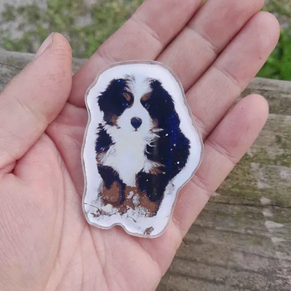 Nugget the Berner Puppy Acrylic Magnet